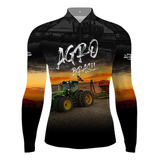 Camiseta Camisa Blusa Agro2 Fazenda Trator Com Proteção Uv50