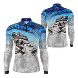 Camiseta Camisa Blusa De Pesca Tucunaré Com Proteção Uv50 