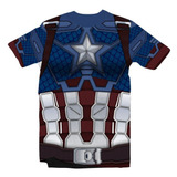 Camiseta camisa Capitão América Traje 3d Herói Vingadores