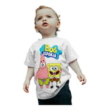 Camiseta Camisa Festa Infantil Bob Esponja E Patrick Mar 3