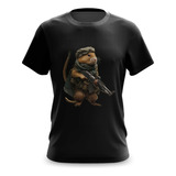 Camiseta Camisa Hamster Soldado Exército