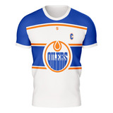 Camiseta Camisa Hockey Edmond Oilers Blue Wht Casual Ref0796