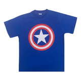 Camiseta Camisa Infantil Capitão America 100 Algodão