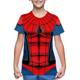 Camiseta camisa Infantil Homem Aranha Vingadores Traje 3d