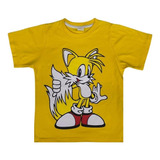Camiseta Camisa Infantil Sonic Tails Knuckles