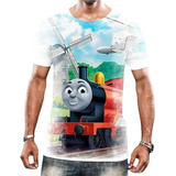 Camiseta Camisa Infantil Thomas O Trem Seus Amigos Azul Hd 2