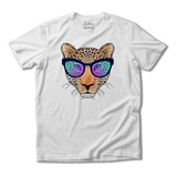 Camiseta Camisa Jaguar Onça Com Óculos