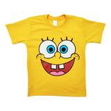 Camiseta Camisa Manga Curta Infantil Bob Esponja Algodão Top