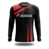 Camiseta Camisa Manga Longa Honda Racing