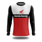Camiseta Camisa Manga Longa Honda Racing