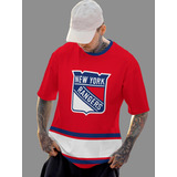 Camiseta Camisa New York Rangers Hockey Red Full Ref1592