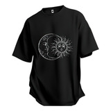 Camiseta Camisa Oversized Larga Feminina Sol Lua Estilo Top