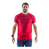 Camiseta camisa Polo Bordado Montreal Vermelha