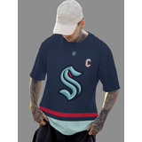 Camiseta Camisa Seattle Kraken Hockey Blue Full Ref1534