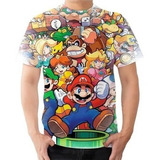 Camiseta Camisa Super Mario Bros Personagens 