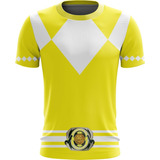 Camiseta Camisa Traje Power Rangers Amarelo