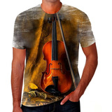 Camiseta Camisa Violão Violino Guitarra Notas