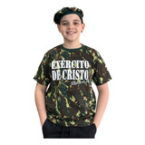 Camiseta Camuflada Infantil Exercito De Cristo