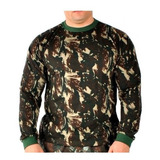 Camiseta Camuflada Manga Longa Exército 100 Algodão
