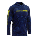 Camiseta Capuz Mar Negro Camisa Pesca Camuflada Proteção 50 