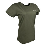 Camiseta Casual Verde Militar Feminina Para Usar Com Jeans