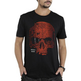 Camiseta Caveira Skull Red Black Camisa