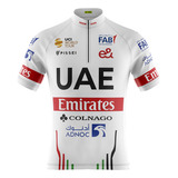 Camiseta Ciclismo Masculina Camisa Masculina Uae Branca