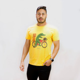 Camiseta Colcci Bike Animals Masculina Amarela Top Dom