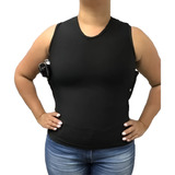 Camiseta Coldre Regata Feminina Preta Canhota