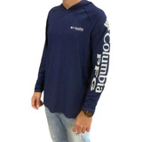 Camiseta Columbia Aurora M l Pfg Terminal Tackle Capuz Azul