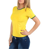 Camiseta Copa Brasil Baby Look Feminina