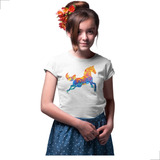 Camiseta Country Infantil Feminina Cavalo De