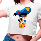 Camiseta Cropped Infantil Mickey Mouse Pato