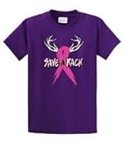 Camiseta De Conscientização Do Câncer Save A Rack Antlers Fita Roxa 6X Large