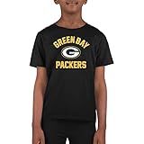 Camiseta De Futebol Americano NFL Youth Gameday Camiseta Leve Sem Etiqueta Roupas Esportivas Para Meninos E Meninas Green Bay Packers Preta GG Juvenil 