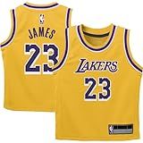 Camiseta De Jogador Lebron James Los Angeles Lakers NBA Kids 4 7 Ouro Amarelo Edição ícone Amarelo 7