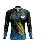 Camiseta De Pesca Mar Negro Feminina Tambaqui Azul SSX Multicoisas