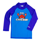 Camiseta De Proteção Uv50 Cressi Rash Ls Kids Blue