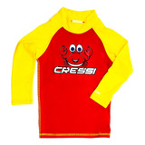 Camiseta De Proteção Uv50 Cressi Rash Ls Kids Red