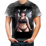 Camiseta Desgaste Garota Anime Hentai Academia 4