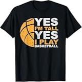 Camiseta Divertida De Basquete Yes I M Tall Basketball Player Gift Preto XGG