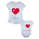 Camiseta E Body De Bebê Tal Mãe Tal Filho Conectados Adulto P Body G Branco 