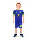 Camiseta E Calção Brasil Infantil Seleção