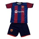 Camiseta E Calção Infantil Barcelona Uniforme