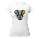 Camiseta Elefante Selvagem África Savana Feminina