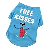 Camiseta Estampada Para Animais De Estimação Com Capuz Para Cães Pequenos Blusa Jaqueta De Halloween Suéter Respirável Vestido De Cachorro De Natal Roupas De Cachorro Gato Azul Médio