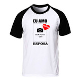 Camiseta Eu Amo Minha Esposa Presente Com Foto Personalizada