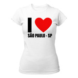 Camiseta Eu Amo São Paulo Capital Paulista Baby Look