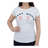 Camiseta Feminina Aeropostale Mc Bordada Branca