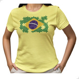 Camiseta Feminina Amarela Bandeira